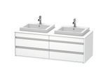 Duravit Ketho Waschtisch-Unterschrank KT6757B1818 140x55x49,6cm, für Einbauwaschtisch, 4 Schubkästen, Ausschnitt beidseitig, weiß matt