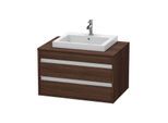 Duravit Ketho Waschtisch-Unterschrank KT675405353 80 x 55 cm, kastanie dunkel, für Einbauwaschtisch mittig, 2 Schubkästen