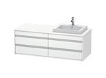 Duravit Ketho Waschtisch-Unterschrank KT6757R1818 140x55x49,6cm, für Einbauwaschtisch, 4 Schubkästen, Ausschnitt rechts, weiß matt