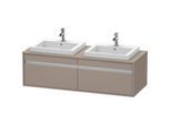 Duravit Ketho Waschtisch-Unterschrank KT6797B4343 140x55x42,6cm, Einbauwaschtische, 2 Auszüge, Ausschnitt beidseitig, basalt matt