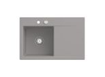 Villeroy und Boch Subway Style 45 Flat Einbauspüle 334802KD links, mit Ablaufgarnitur, Excenterbetätigung, fossil CeramicPlus, 78 x 51 cm