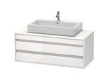 Duravit Ketho Waschtisch-Unterschrank KT665602222 120 x 42,6 x 55 cm, weiß hochglanz, für Aufsatzbecken mittig, 2 Schubkästen
