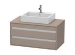 Duravit Ketho Waschtisch-Unterschrank KT665504343 100 x 42,6 x 55 cm, basalt matt, für Aufsatzbecken mittig, 2 Schubkästen