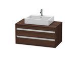 Duravit Ketho Waschtisch-Unterschrank KT665505353 100 x 42,6 x 55 cm, kastanie dunkel, für Aufsatzbecken mittig, 2 Schubkästen