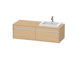 Duravit Ketho Waschtisch-Unterschrank KT6797R3030 140x55x42,6cm, Einbauwaschtische, 2 Auszüge, Ausschnitt rechts, Eiche natur
