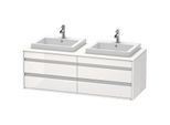 Duravit Ketho Waschtisch-Unterschrank KT6757B2222 140x55x49,6cm, für Einbauwaschtisch, 4 Schubkästen, Ausschnitt beidseitig, weiß hochglanz