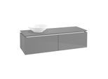 Villeroy & Boch Legato Waschtischunterschrank B613L0FP 140x38x50cm, mit LED-Beleuchtung, Glossy Grey