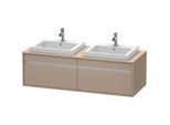 Duravit Ketho Waschtisch-Unterschrank KT6797B7575 140x55x42,6cm, Einbauwaschtische, 2 Auszüge, Ausschnitt beidseitig, leinen