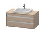 Duravit Ketho Waschtisch-Unterschrank KT675507575 100 x 55 cm, leinen, für Einbauwaschtisch mittig, 2 Schubkästen