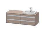 Duravit Ketho Waschtisch-Unterschrank KT6757R4343 140x55x49,6cm, für Einbauwaschtisch, 4 Schubkästen, Ausschnitt rechts, basalt matt