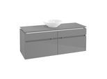 Villeroy & Boch Legato Waschtischunterschrank B612L0FP 140x55x50cm, mit LED-Beleuchtung, Glossy Grey