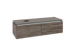 Villeroy und Boch Legato Waschtischunterschrank B613L0RK 140x38x50cm, Waschtisch links, mit LED-Beleuchtung, Stone Oak