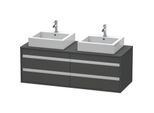 Duravit Ketho Waschtisch-Unterschrank KT6657B4949 140x55x49,6cm, für Aufsatzbecken, 4 Schubkästen, Ausschnitt beidseitig, graphit matt