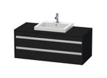 Duravit Ketho Waschtisch-Unterschrank KT675601616 120 x 55 cm, Eiche schwarz, für Einbauwaschtisch mittig, 2 Schubkästen