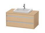 Duravit Ketho Waschtisch-Unterschrank KT675503030 100 x 55 cm, Eiche natur, für Einbauwaschtisch mittig, 2 Schubkästen