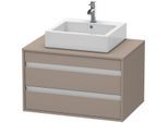 Duravit Ketho Waschtisch-Unterschrank KT665404343 80 x 42,6 x 55 cm, basalt matt, für Aufsatzbecken mittig, 2 Schubkästen