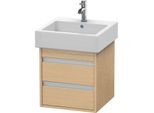 Duravit Ketho Waschtisch-Unterschrank KT663503030 45 x 44 cm, Eiche natur, 2 Schubkästen, wandhängend
