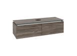 Villeroy und Boch Legato Waschtischunterschrank B611L0RK 140x38x50cm, Waschtisch mittig, mit LED-Beleuchtung, Stone Oak