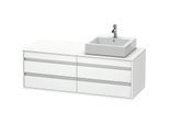 Duravit Ketho Waschtisch-Unterschrank KT6657R1818 140x55x49,6cm, für Aufsatzbecken, 4 Schubkästen, Ausschnitt rechts, weiß matt