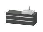 Duravit Ketho Waschtisch-Unterschrank KT6657R4949 140x55x49,6cm, für Aufsatzbecken, 4 Schubkästen, Ausschnitt rechts, graphit matt
