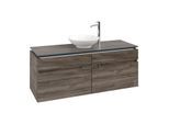 Villeroy und Boch Legato Waschtischunterschrank B61200RK 140x55x50cm, Waschtisch mittig, Stone Oak