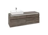Villeroy und Boch Legato Waschtischunterschrank B673L0RK 160x55x50cm, Waschtisch links, mit LED-Beleuchtung, Stone Oak