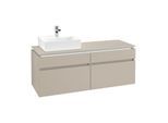Villeroy & Boch Legato Waschtischunterschrank B614L0VK 140x55x50cm, mit LED-Beleuchtung, Soft Grey