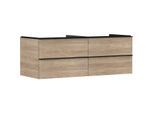 hansgrohe Xelu Q Waschtischunterschrank 54088670 1360x485x550mm, 4 Schubkästen, Eiche Natur, mattschwarz