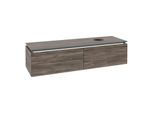 Villeroy und Boch Legato Waschtischunterschrank B674L0RK 160x38x50cm, Waschtisch rechts, mit LED-Beleuchtung, Stone Oak