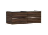 hansgrohe Xelu Q Waschtischunterschrank 54089700 1360x485x550mm, 4 Schubkästen, Nussbaum dunkel, mattweiß