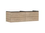 hansgrohe Xelu Q Waschtischunterschrank 54072670 1560x485x550mm, 2 Schubkästen, Eiche Natur, mattschwarz
