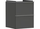 hansgrohe Xelu Q Waschtischunterschrank 54020000 480x605x475mm, für Handwaschbecken, 2 Schubladen, diamantgrau matt, chrom