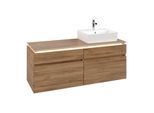 Villeroy und Boch Legato Waschtischunterschrank B616L0RH 140x55x50cm, Waschtisch rechts, mit LED-Beleuchtung, Kansas Oak