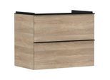 hansgrohe Xelu Q Waschtischunterschrank 54029670 780x605x475mm, 2 Schubladen, Eiche Natur, mattschwarz