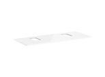 hansgrohe Xelu Q Konsole 54125050 1360 x 550 mm, 2 Ausschnitte, Aufsatzwaschtisch mit Hahnloch, weiß hochglanz