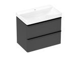 hansgrohe Xelu Q Waschtischunterschrank 54028670 780x605x475mm, 2 Schubladen, diamantgrau matt, mattschwarz