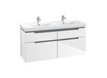 Villeroy & Boch Subway 2.0 Waschtischunterschrank A91710DH,128,7x59x44,9cm,Glossy White,Griff chrom