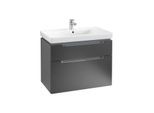 Villeroy & Boch Subway 2.0 Waschtisch-Unterschrank A91410PD 78,7x59x44,9cm, 2 Auszüge, Griff chrom, black matt lacquer