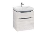 Villeroy & Boch Subway 2.0 Waschtisch-Unterschrank A90800E8 53,7x59x42,3cm, 2 Auszüge, Griff silbermatt, white wood
