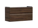 hansgrohe Xelu Q Waschtischunterschrank 54038700 1180x605x475mm, 2 Schubladen, Nussbaum dunkel, mattweiß