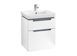 Villeroy & Boch Subway 2.0 Waschtisch-Unterschrank A90810MS 53,7x59x42,3cm, 2 Auszüge, Griff chrom, weiß matt