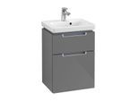 Villeroy & Boch Subway 2.0 Waschtisch-Unterschrank A90600FP 44x59x35,2cm, 2 Auszüge, Griff silbermatt, glossy grey