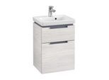 Villeroy & Boch Subway 2.0 Waschtisch-Unterschrank A90600E8 44x59x35,2cm, 2 Auszüge, Griff silbermatt, white wood