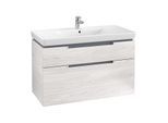 Villeroy & Boch Subway 2.0 Waschtisch-Unterschrank A91500E8 98,7x59x44,9cm, 2 Auszüge, Griff silbermatt, white wood