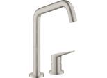 hansgrohe Spültisch Armatur Axor Citterio 34820800 schwenkbarer Auslauf 360 Grad, edelstahl optik