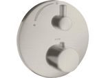 hansgrohe Axor Uno Fertigmontageset 38700800 Unterputz-Thermostat, mit Absperrventil, Edelstahl-Optik