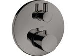hansgrohe Axor Uno Fertigmontageset 38720330 Unterputz-Thermostat, mit Ab- und Umstellventil, polished black chrome