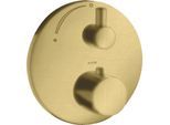 hansgrohe Axor Uno Fertigmontageset 38700950 Unterputz-Thermostat, mit Absperrventil, brushed brass
