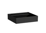 LAUFEN Kartell Waschtisch 8103320201091, 50x46cm, schwarz, Überlauf, ohne Hahnloch, Saphirkeramik