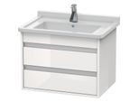 Duravit Ketho Waschtisch-Unterschrank KT664302222 65 x 45,5 cm, weiß hochglanz, 2 Schubkästen, wandhängend
